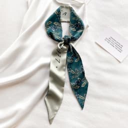 French Bow Tie Painting Silk Scarf Long Ribbon Oil Painting Headscarf Headband Hair Accessories