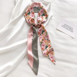 French Bow Tie Painting Silk Scarf Long Ribbon Oil Painting Headscarf Headband Hair Accessories