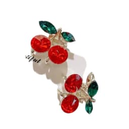 Women Lovely Cherry Rhinestone Hair Clips Fashion Girl's Cute BB Clips Beads Hairpins Accessories
