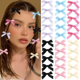 24 PCS, Hot Sale. 4-cm Bowknot Hairpins, Duckbill Clips, in the Ballet Style, with Ribbons. Small Hair Clips, in the Dopamine St