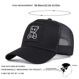 Unisex XX Little Bear Embroidery Baseball Net Caps Spring and Summer Outdoor Adjustable Casual Hats Sunscreen Hat