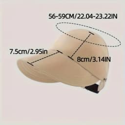 Breathable Women's Sun Hat with Wide Brim, UV Protection, Open-Top Peaked Visor for Ponytails Summer Hats for Women