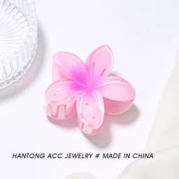 8cm/3.15in Women's Laser Mermaid Princess Flower Shaped Large-Size Brown Beige Lightweight Plastic Hair Clips Fashionable And