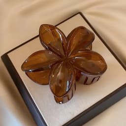 8cm/3.15in Women's Laser Mermaid Princess Flower Shaped Large-Size Brown Beige Lightweight Plastic Hair Clips Fashionable And
