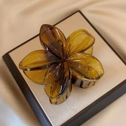 8cm/3.15in Women's Laser Mermaid Princess Flower Shaped Large-Size Brown Beige Lightweight Plastic Hair Clips Fashionable And