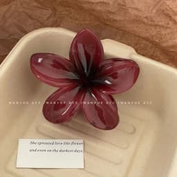 8cm/3.15in Women's Laser Mermaid Princess Flower Shaped Large-Size Brown Beige Lightweight Plastic Hair Clips Fashionable And