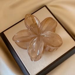 8cm/3.15in Women's Laser Mermaid Princess Flower Shaped Large-Size Brown Beige Lightweight Plastic Hair Clips Fashionable And