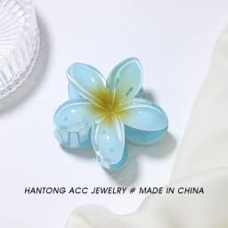 8cm/3.15in Women's Laser Mermaid Princess Flower Shaped Large-Size Brown Beige Lightweight Plastic Hair Clips Fashionable And