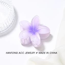 8cm/3.15in Women's Laser Mermaid Princess Flower Shaped Large-Size Brown Beige Lightweight Plastic Hair Clips Fashionable And