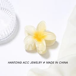 8cm/3.15in Women's Laser Mermaid Princess Flower Shaped Large-Size Brown Beige Lightweight Plastic Hair Clips Fashionable And