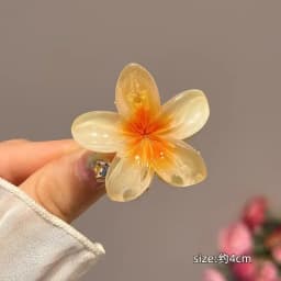 8cm/3.15in Women's Laser Mermaid Princess Flower Shaped Large-Size Brown Beige Lightweight Plastic Hair Clips Fashionable And