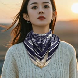 Luxury Design Magnetic Triangle Neck Protection Scarf For Women Cotton And Linen Scarf High-end Neck Scarf Spring Autumn Bandana