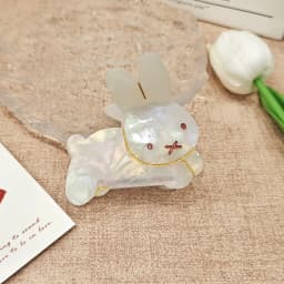 1pc new cute rabbit hair clip, acetate hair grab, suitable for less hair, hair clip, shark clip, clip, hair accessory, hair