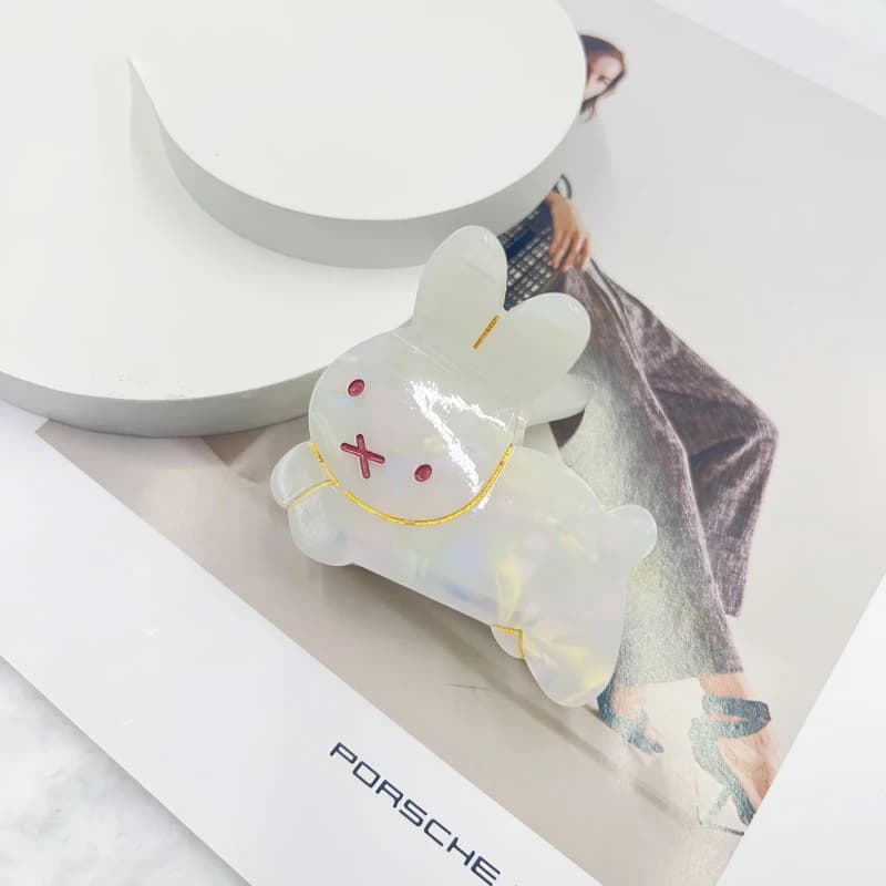 1pc new cute rabbit hair clip, acetate hair grab, suitable for less hair, hair clip, shark clip, clip, hair accessory, hair
