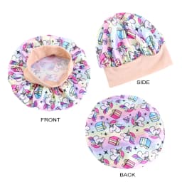 6PCS/LOT Children Bonnet Cute Wide Band Elastic Cartoon Printing Sleep Fashion Nightcap Hair Care Kids Boys Girls Sleeping Cap