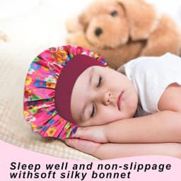 6PCS/LOT Children Bonnet Cute Wide Band Elastic Cartoon Printing Sleep Fashion Nightcap Hair Care Kids Boys Girls Sleeping Cap