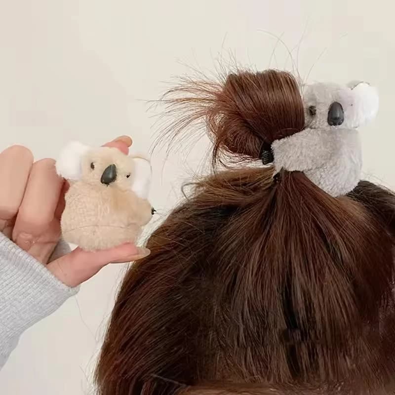 1/2pcs new cute koala hair clip; plush tree kangaroo side clip; autumn and winter three-dimensional bangs clip