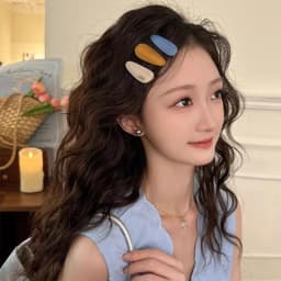 New Korean Acetic Acid Geometric Women Side Clip Fashion Fresh Girl Hair Clip Crab Retro Bangs Duckbill Clip Hair Accessories