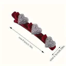 2pcs Flocked Bangs Side Clip Crystal Love Heart Hair Braiding Hairpins Women Girls Clip Bangs Barrettes Hair Accessories