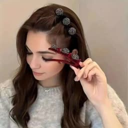 2pcs Flocked Bangs Side Clip Crystal Love Heart Hair Braiding Hairpins Women Girls Clip Bangs Barrettes Hair Accessories