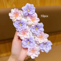 10 Pink Purple Sweet Flower Hair Clips for Daily Use Hair Accessories