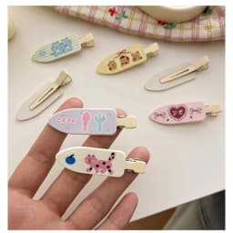 Cute Cartoon Kitten No Bend Seamless Hair Clips Side Bangs Barrette Makeup Washing Face Accessories Women Girls Styling Hairpins