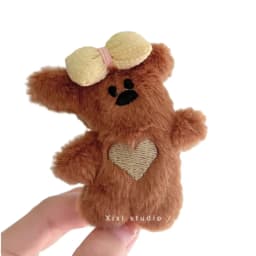 New Plush Bear Hair Clip Side Claws Bowknot Bear Barrettes Headdress for Women Cute Coffee Hairpin Bobby Pins for Broken Hair