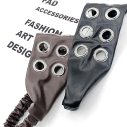 Punk Girls Fashion Hair Bands PU Leather Hollow Air Eye Metal Rivets Wide Elastic Headband Personalized Fashion Hair Accessories