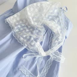 AWAYTR Summer White Woven Floral Lace Hair Scarf Wraps Women Retro Triangle Headscarf Hat Travel Photo Headband Hair Accessories