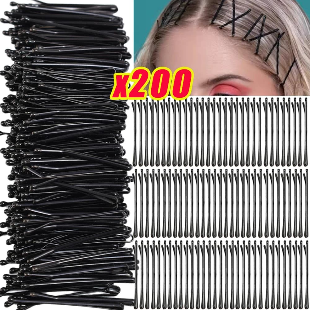 50-200pcs Mini Short Black Hairpins for Women Invisible U-Shaped Bobby Pin Metal Hairpin Barrette Kids Hair Styling Accessories
