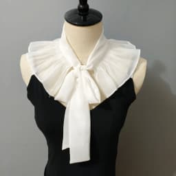 Beautiful White Chiffon Collars Comfortable Pleated Fabric Collars Decorative Detachable Collar for Woman