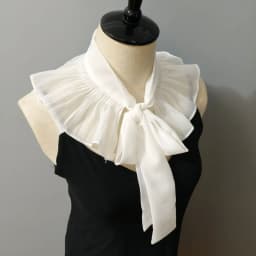 Beautiful White Chiffon Collars Comfortable Pleated Fabric Collars Decorative Detachable Collar for Woman