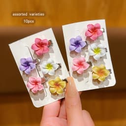 10 colorful random flower hair clips suitable for daily hair accessories