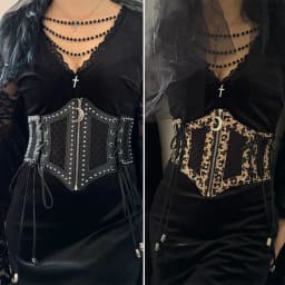 Wide Leopard Print Hollow Corset Belts For Women Black Belt Female Desiner Luxury Moon Punk Gothic Cummerbunds Y2K Waistband