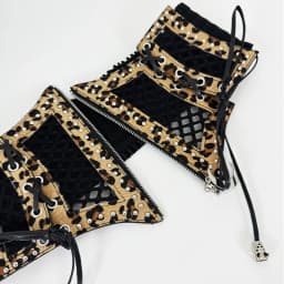 Wide Leopard Print Hollow Corset Belts For Women Black Belt Female Desiner Luxury Moon Punk Gothic Cummerbunds Y2K Waistband