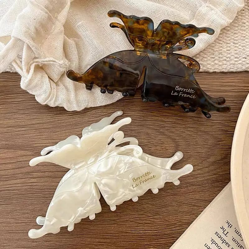 Exquisite Acetate Hair Claws Elegant Butterfly Shark Hair Clips Barrettes For Women Korean Design Hair Accessories Headwear Gift