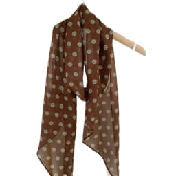 2025 headband accessory series brown scarf printed with polka dot silk scarf fashion Korean version long strip decoration new st