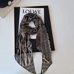 2025 headband accessory series brown scarf printed with polka dot silk scarf fashion Korean version long strip decoration new st