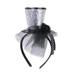 49MF Veil Top Hat Fascinators Hair Hoop Tea Hat for Girls Kids Vintage Pillbox Hat Tea Hat Fascinators Halloween