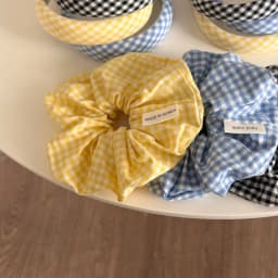 Sea Blue Polka Dot Scrunchies Fashion Gilrs Floral Plaid Large Intestine Hair Ties Ropes Women Sweet Versatile Rubber Bands