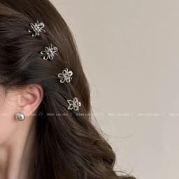 2/4pcs Mini Metal Hair Claw Clip Gold Silver Flower Geometric Clamps Grab Shark Clip Ins Korean Girls Women Hair Accessories