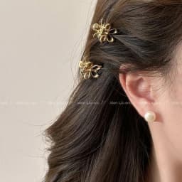 2/4pcs Mini Metal Hair Claw Clip Gold Silver Flower Geometric Clamps Grab Shark Clip Ins Korean Girls Women Hair Accessories