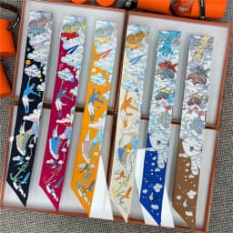 Brand Design Twill 100% Mulberry Silk Scarf for Women Luxury Fashion Scarf Lady Foulard Skinny Bag Scarves Hot Sale Neckerchief