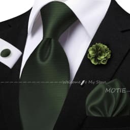 Men's Solid Color Tie Set For Sage Green Pocket Square Flower Brooch Cufflinks As Daily Wear Wedding Groom Collar Accessory Gift