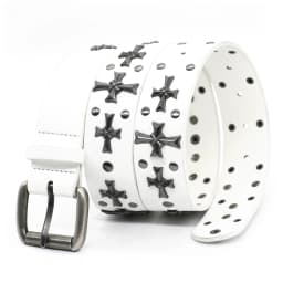 Studded Belt Women Y2K Belt Metal Punk Rock Style Rivet Faux Leather Belts with Cross Rivet for Jeans Pants