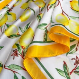 2025 New Yellow Lemon Print Square Silk Scarf for Women 70*70cm Neck Ties Fashion Decorate Neckerchief Female Hijab Bag Ribbions