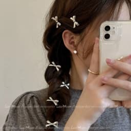 4Pcs/set of Women's New Golden Bow Mini Hairpins, Sweet and Cool Girl Bangs Hairpins and Hair Accessories
