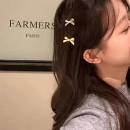 4Pcs/set of Women's New Golden Bow Mini Hairpins, Sweet and Cool Girl Bangs Hairpins and Hair Accessories