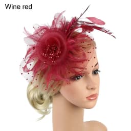 Cocktail Mesh Flower Feathers Hair Clip Fascinator Hat for Women Tea Party Headband Hair Accessories