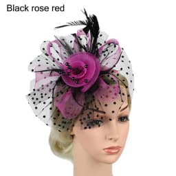 Cocktail Mesh Flower Feathers Hair Clip Fascinator Hat for Women Tea Party Headband Hair Accessories